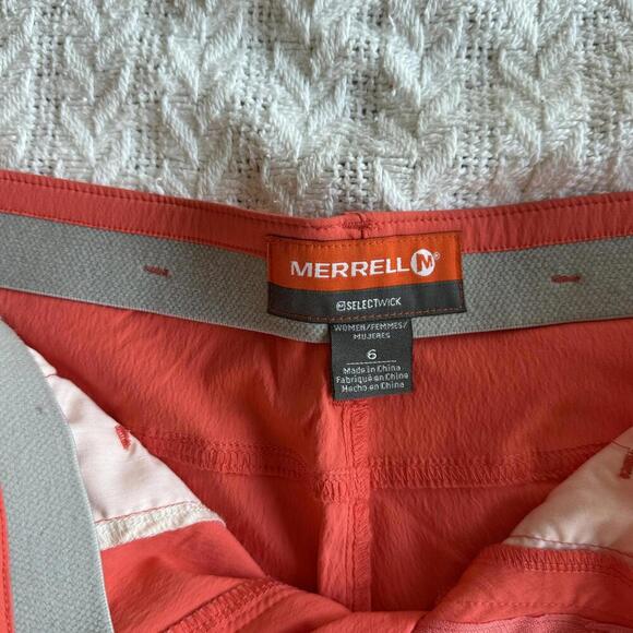 Merrell Women's Select-wick Orange Outdoor  Shorts - Size 6 - Picture 4 of 9